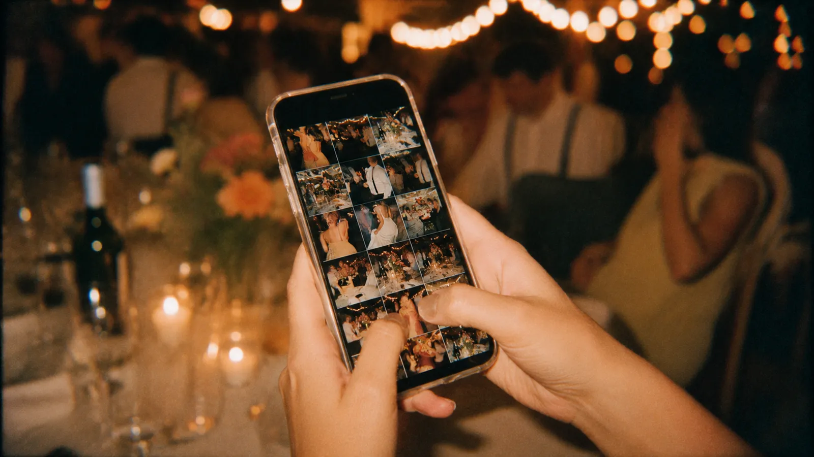 Album de mariage partagé sur un téléphone